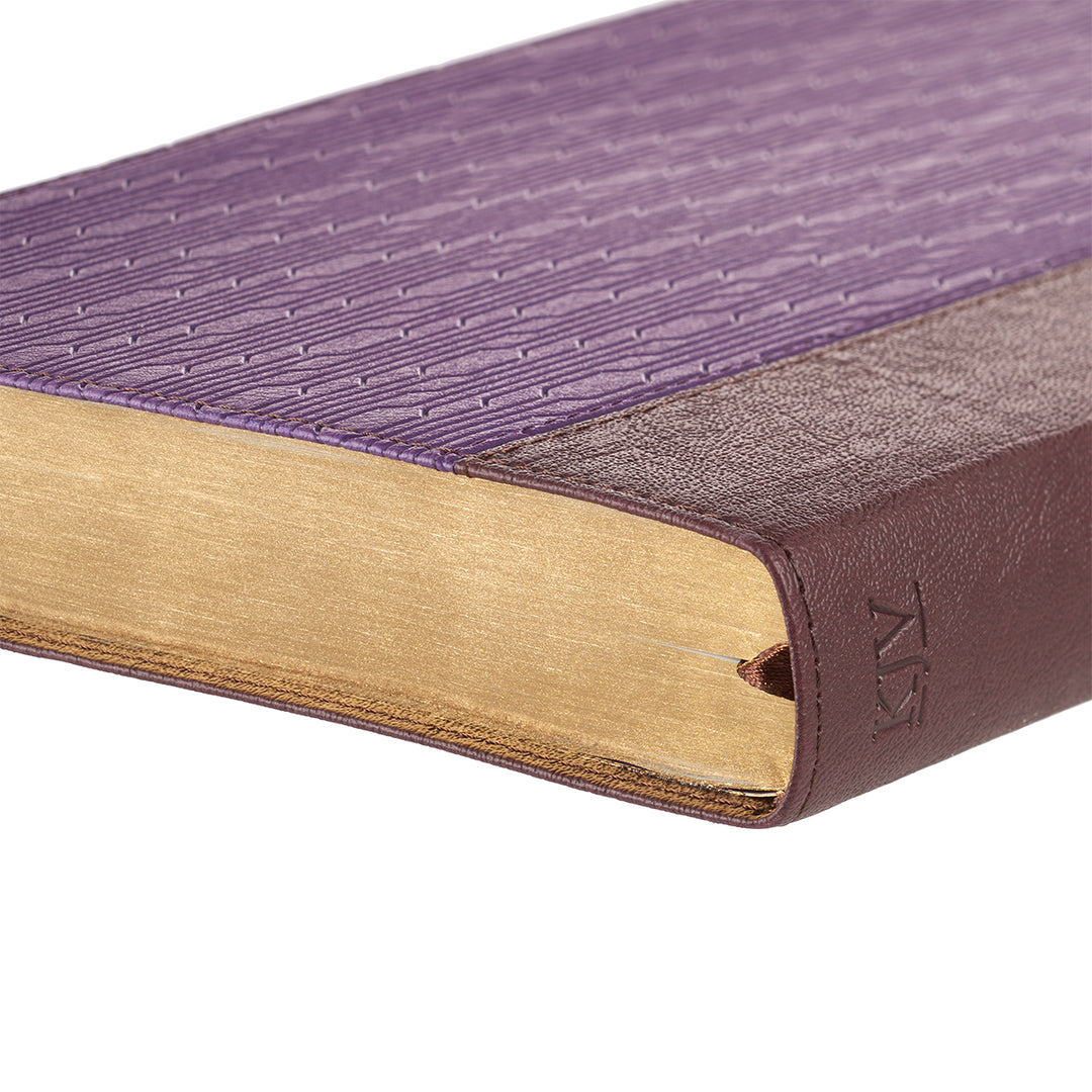 Purple and Brown Faux Leather Large Print Thinline KJV Bible