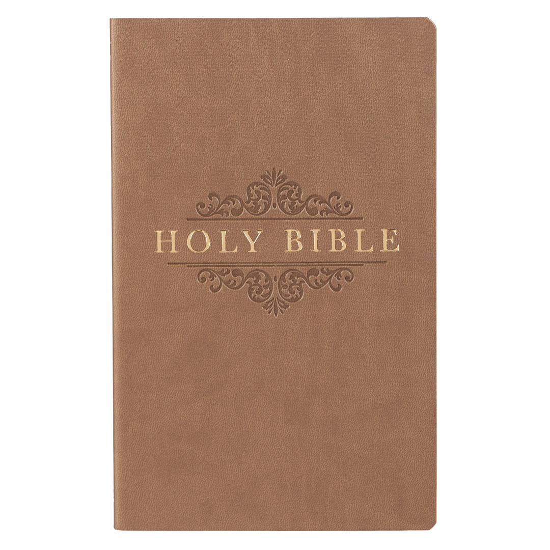 Tan Faux Leather King James Version Gift and Award Bible