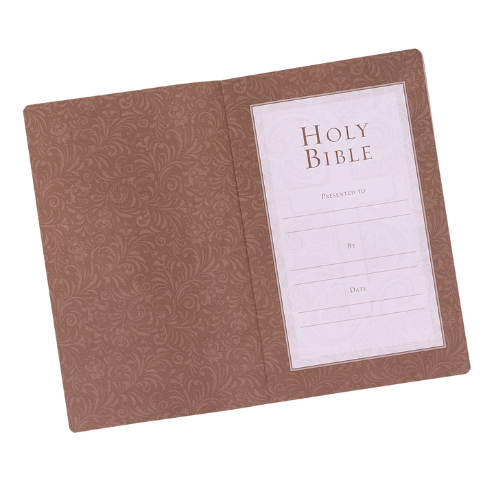 Tan Faux Leather King James Version Gift and Award Bible