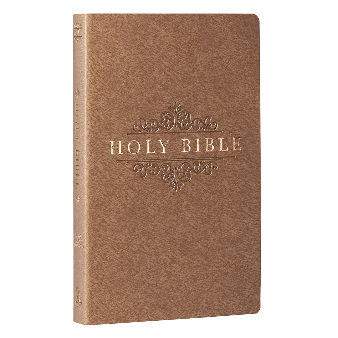 Tan Faux Leather King James Version Gift and Award Bible