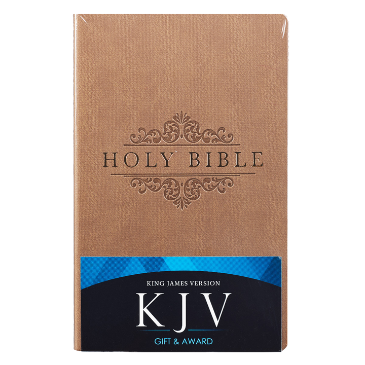 Tan Faux Leather King James Version Gift and Award Bible