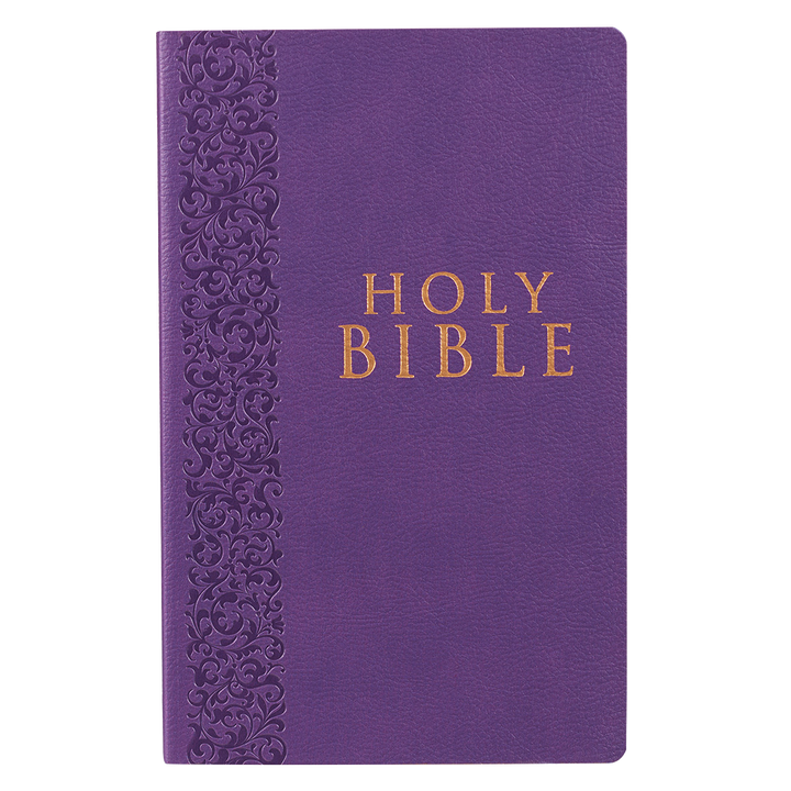 Purple Faux Leather King James Version Gift and Award Bible