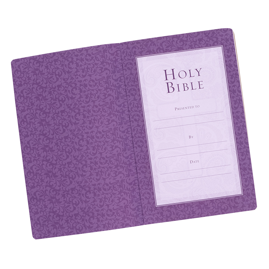 Purple Faux Leather King James Version Gift and Award Bible