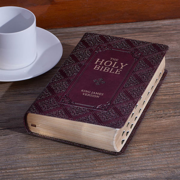 Dark Brown Faux Leather Giant Print Standard-size King James Version Bible with Thumb Index