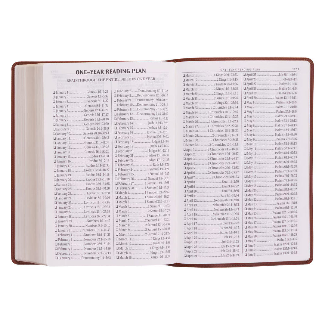 Saddle Tan Faux Leather Super Giant Print King James Version Bible