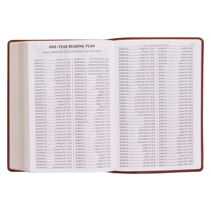 Saddle Tan Faux Leather Super Giant Print King James Version Bible