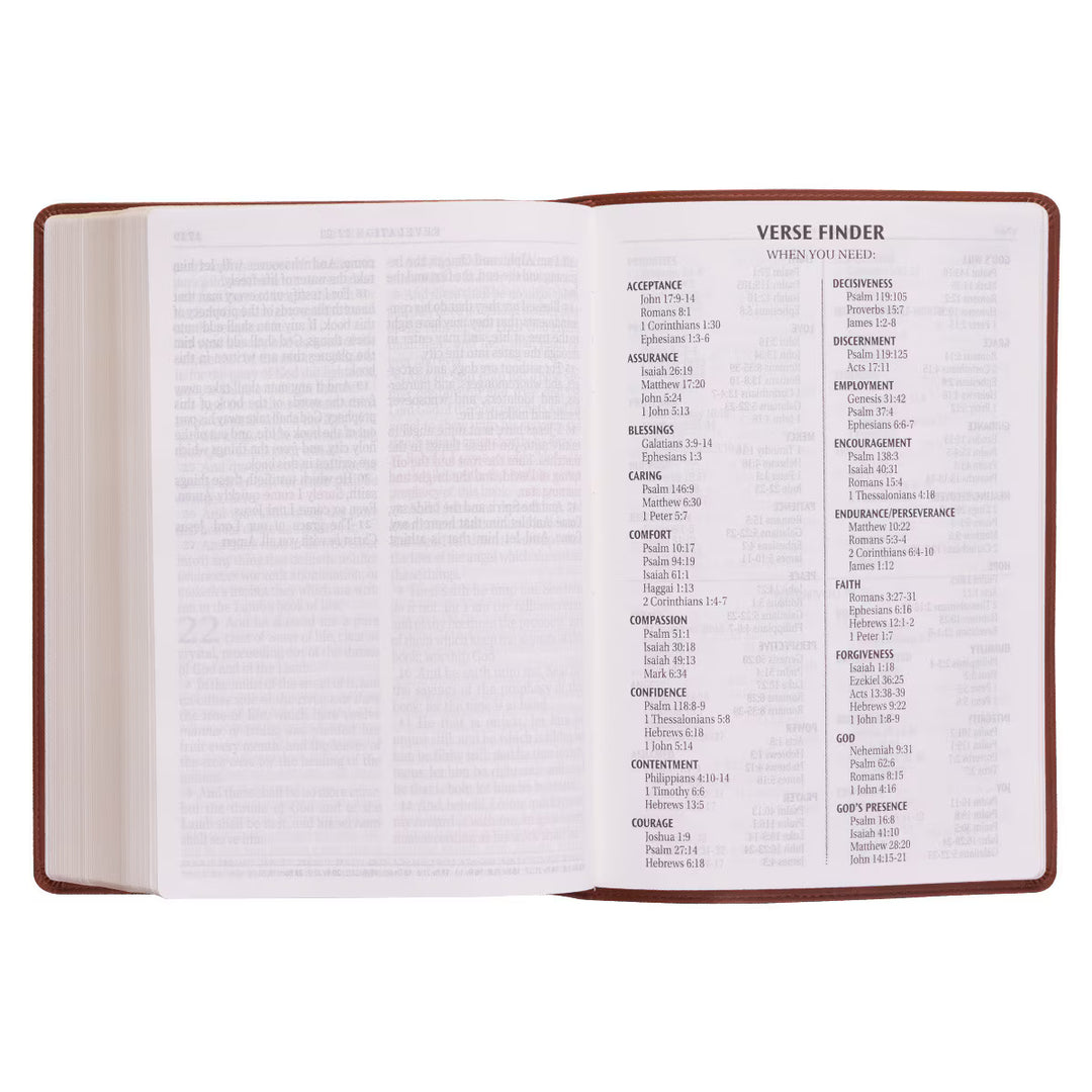 Saddle Tan Faux Leather Super Giant Print King James Version Bible