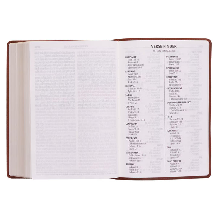 Saddle Tan Faux Leather Super Giant Print King James Version Bible