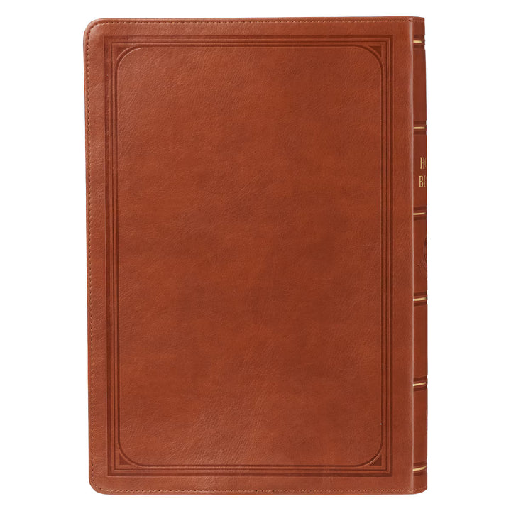 Saddle Tan Faux Leather Super Giant Print King James Version Bible