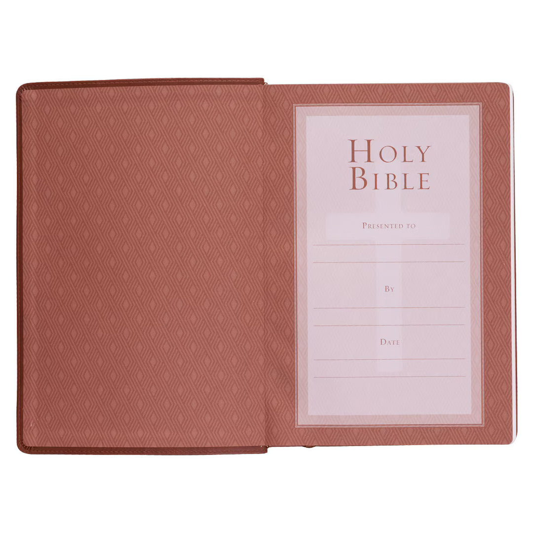 Saddle Tan Faux Leather Super Giant Print King James Version Bible
