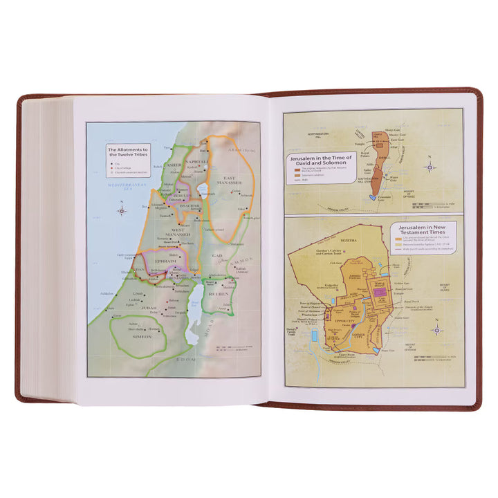 Saddle Tan Faux Leather Super Giant Print King James Version Bible