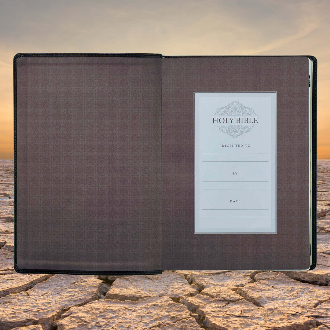 Chestnut Brown Faux Leather Super Giant Print King James Version Bible with Thumb Index