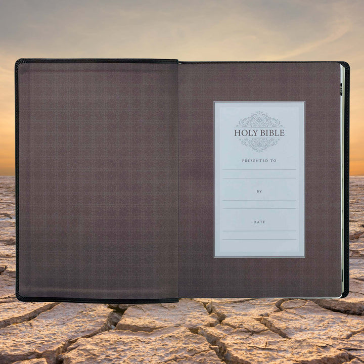 Chestnut Brown Faux Leather Super Giant Print King James Version Bible with Thumb Index