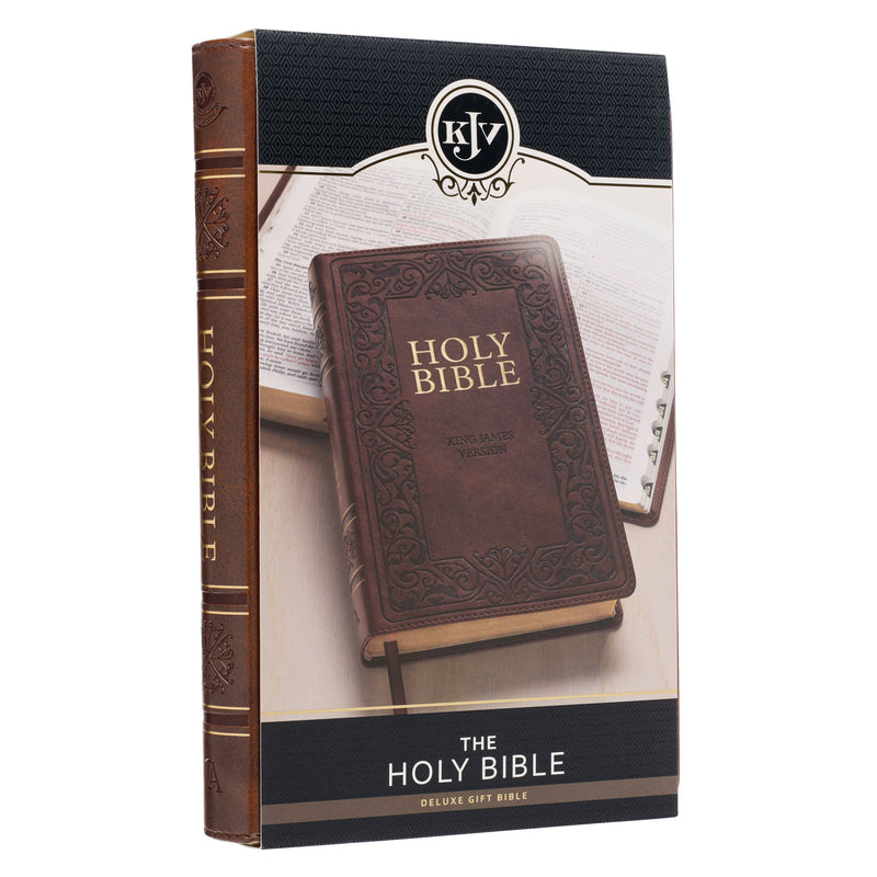 Medium Brown King James Version Deluxe Gift Bible with Thumb Index