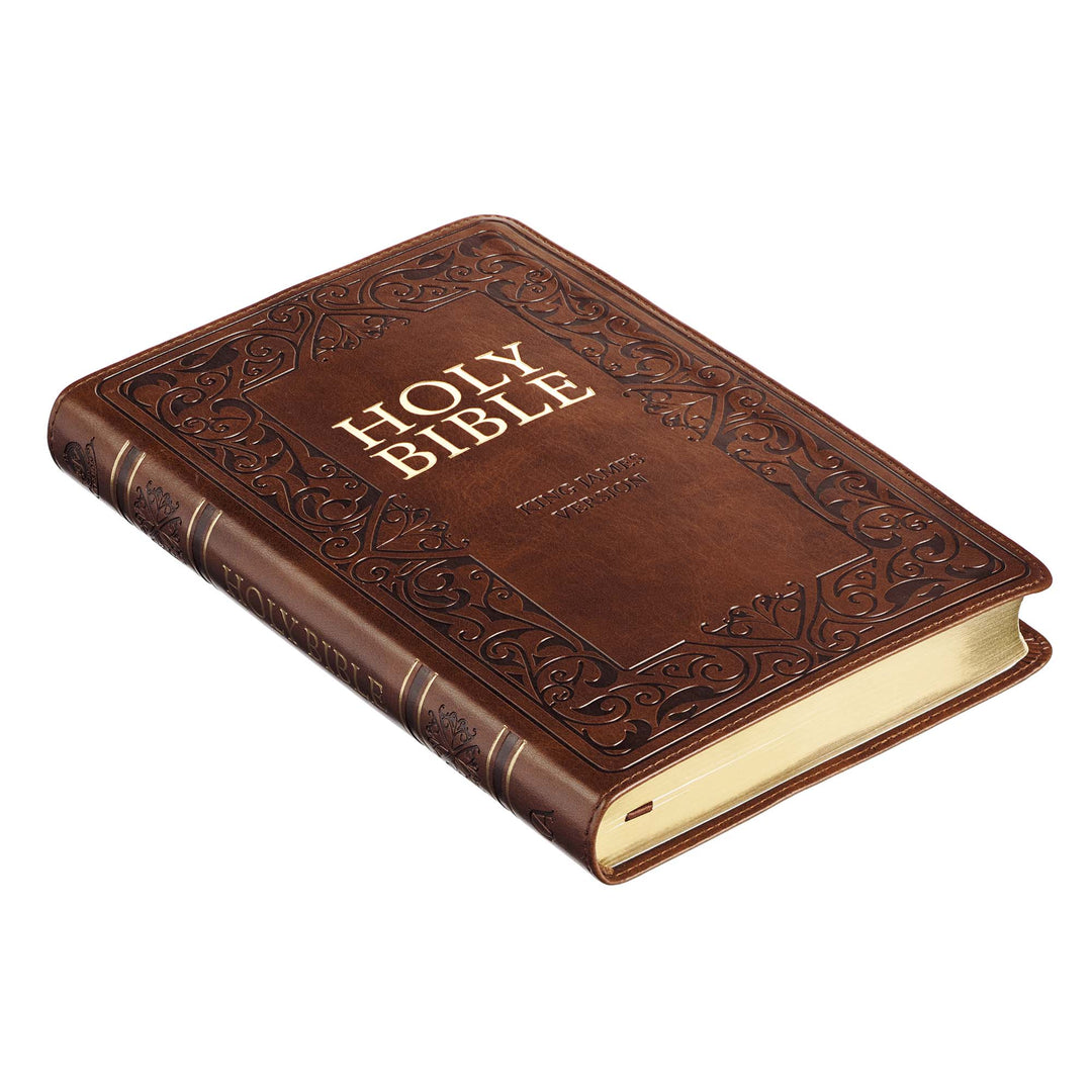 Medium Brown King James Version Deluxe Gift Bible with Thumb Index