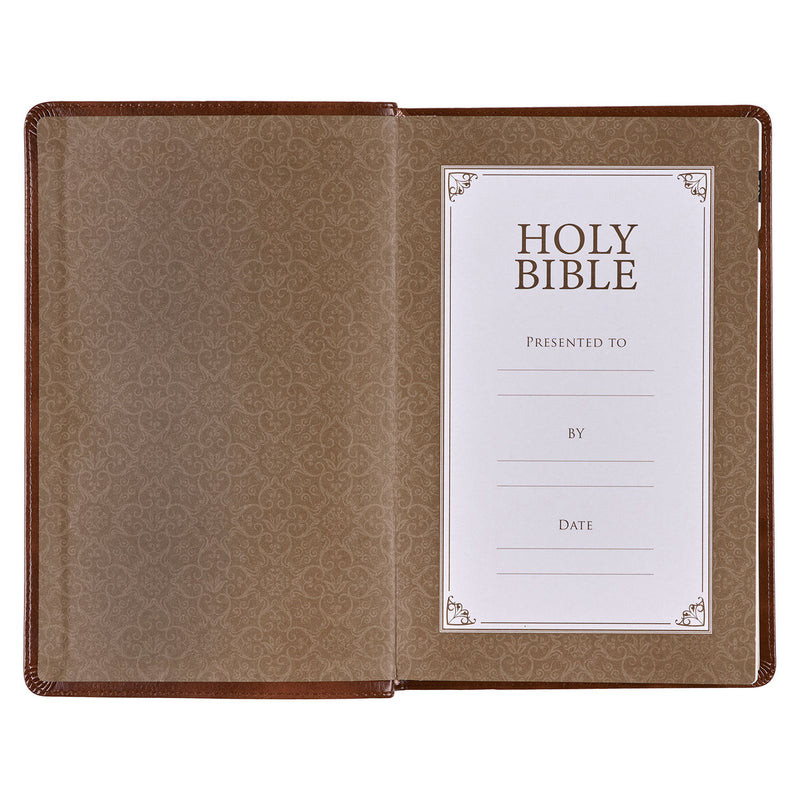 Medium Brown King James Version Deluxe Gift Bible with Thumb Index