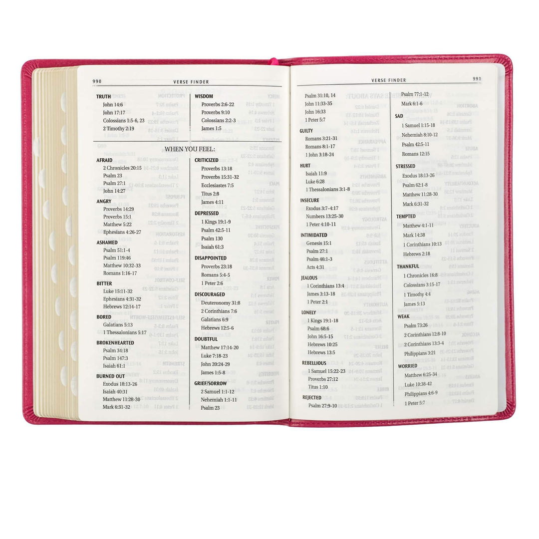Pink Faux Leather King James Version Deluxe Gift Bible with Thumb Index
