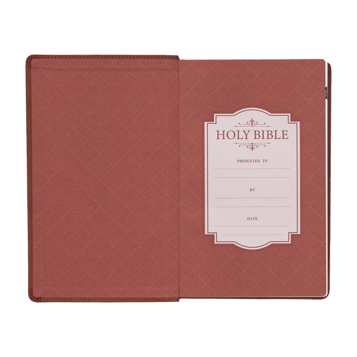 Saddle Tan Faux Leather Giant Print Standard-size King James Version Bible with Thumb Index