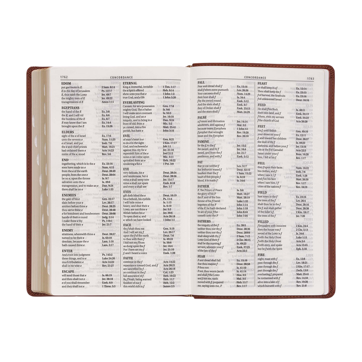 Saddle Tan Faux Leather Giant Print Standard-size King James Version Bible with Thumb Index