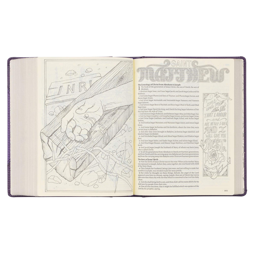 Purple Faux Leather Hardcover KJV My Creative Bible