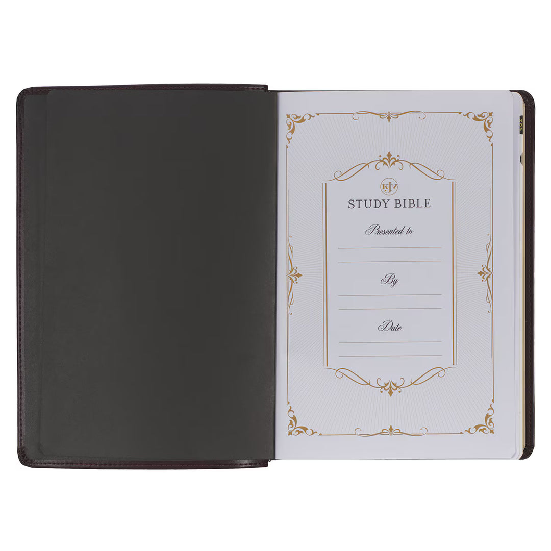KJV Burgundy Faux Leather Study Bible with Thumb Index