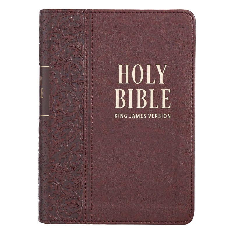 Medium Brown Faux Leather Large Print Compact King James Version Bible