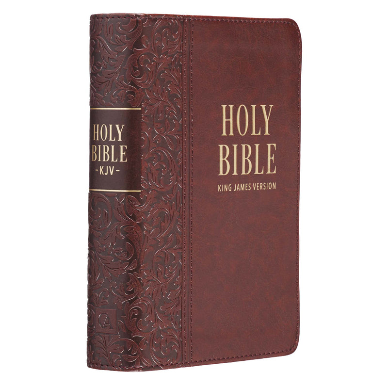 Medium Brown Faux Leather Large Print Compact King James Version Bible