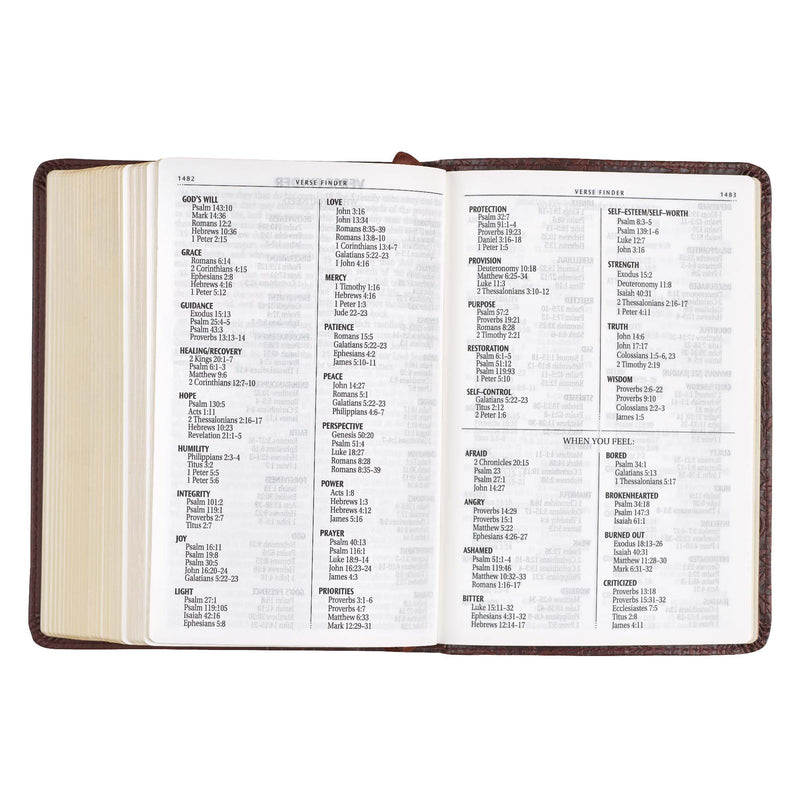 Medium Brown Faux Leather Large Print Compact King James Version Bible