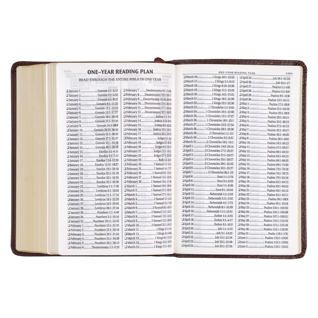 Medium Brown Faux Leather Large Print Compact King James Version Bible
