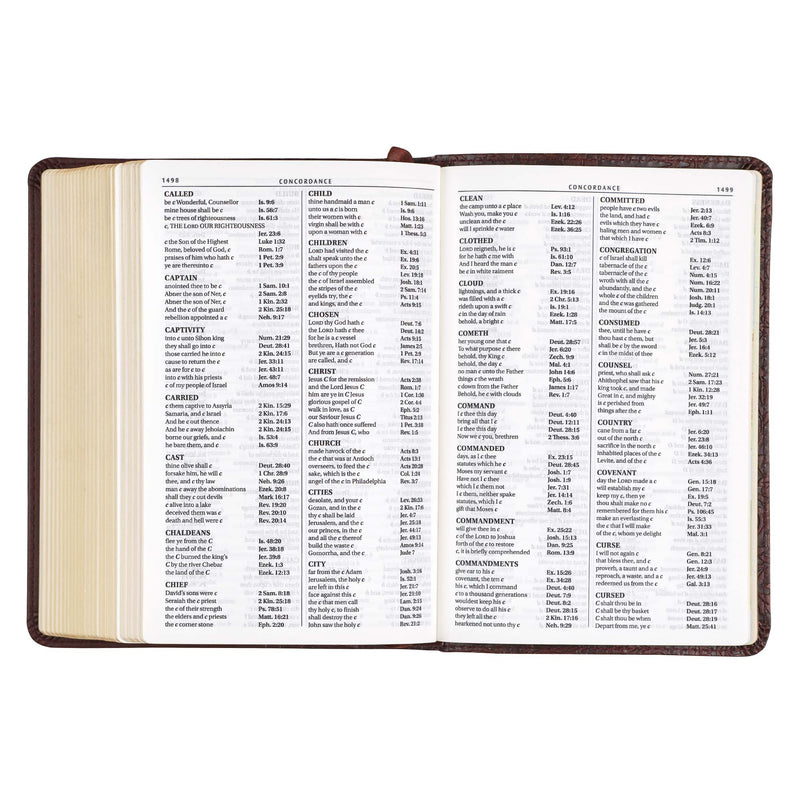 Medium Brown Faux Leather Large Print Compact King James Version Bible