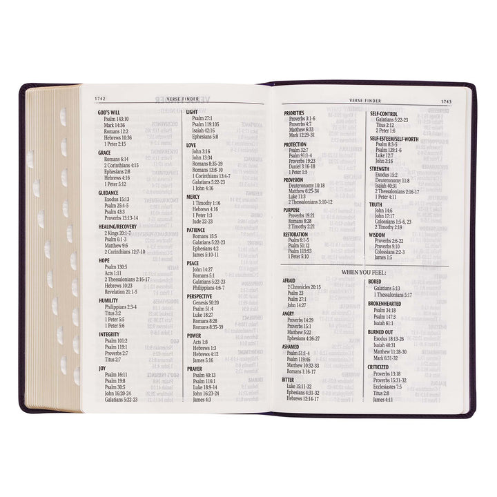 Purple Floral Faux Leather Giant Print Standard-size King James Version Bible with Thumb Index