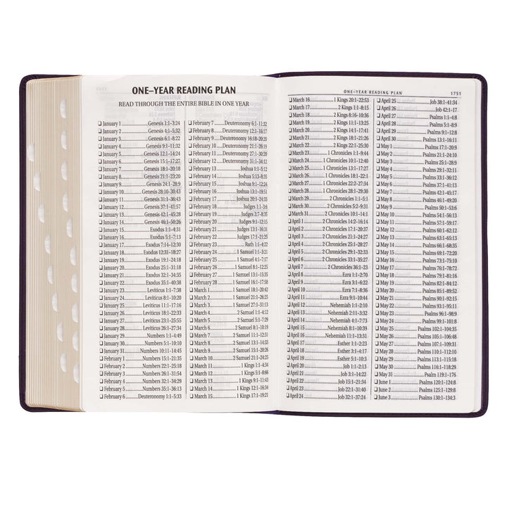 Purple Floral Faux Leather Giant Print Standard-size King James Version Bible with Thumb Index