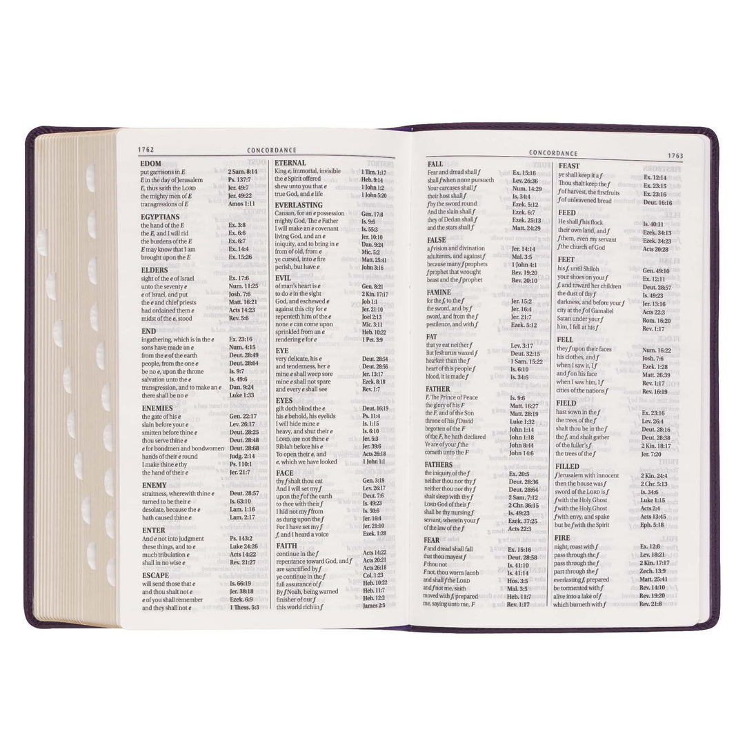 Purple Floral Faux Leather Giant Print Standard-size King James Version Bible with Thumb Index