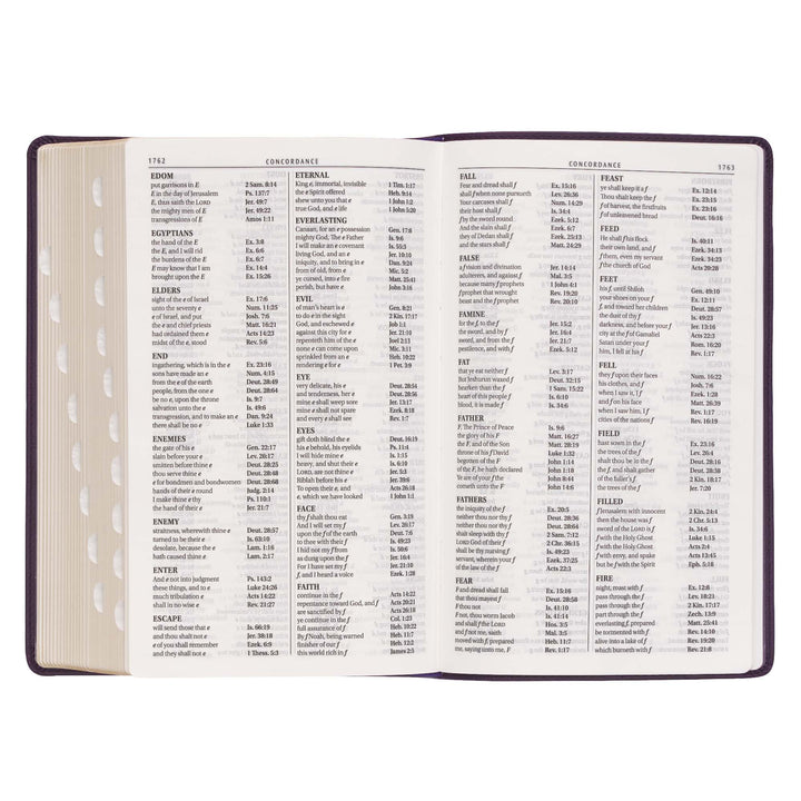 Purple Floral Faux Leather Giant Print Standard-size King James Version Bible with Thumb Index