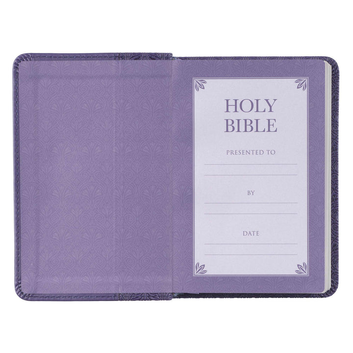 Purple Faux Leather King James Version Mini Pocket Bible
