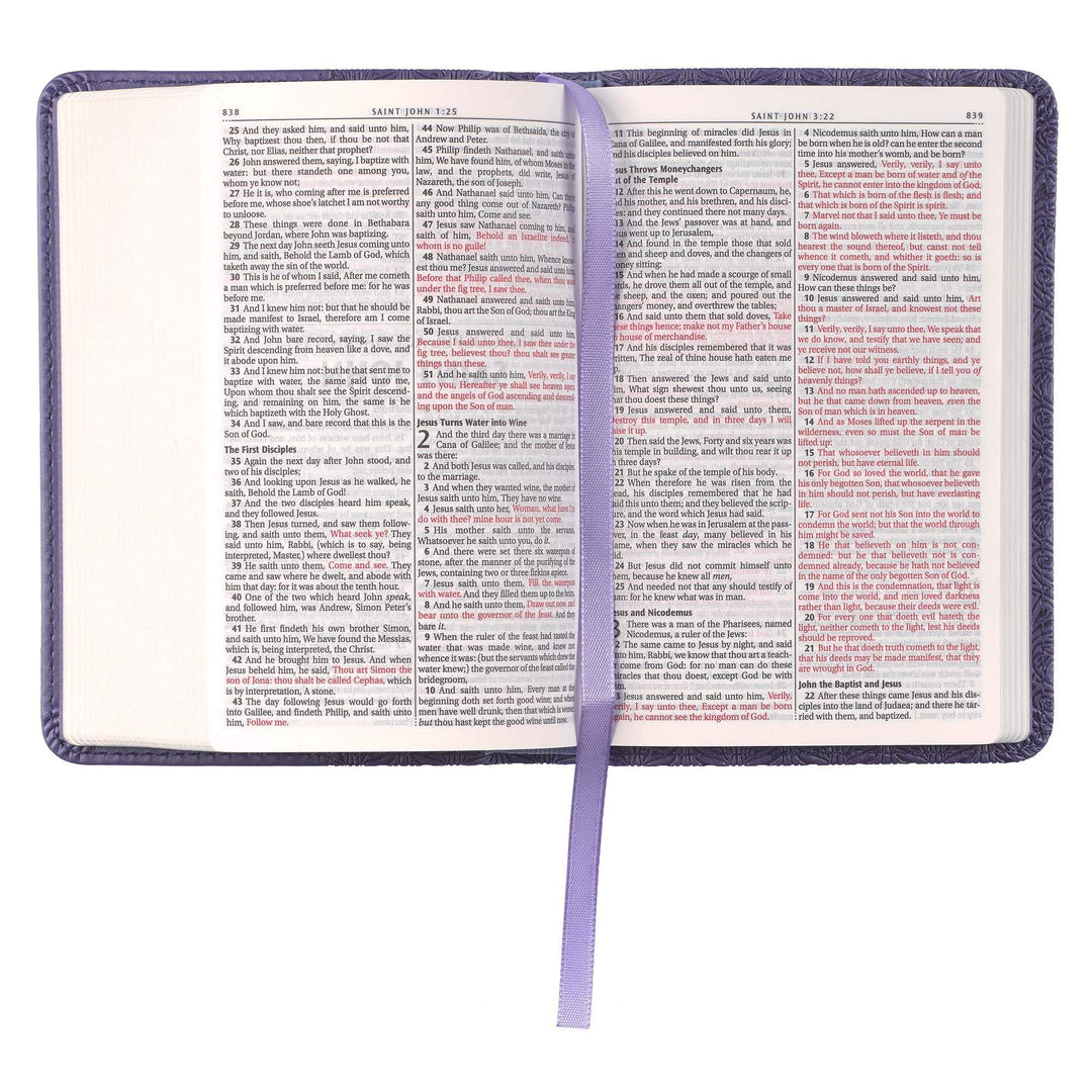 Purple Faux Leather King James Version Mini Pocket Bible
