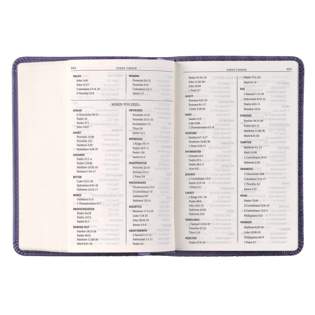 Purple Faux Leather King James Version Mini Pocket Bible