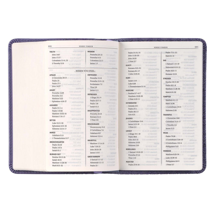 Purple Faux Leather King James Version Mini Pocket Bible