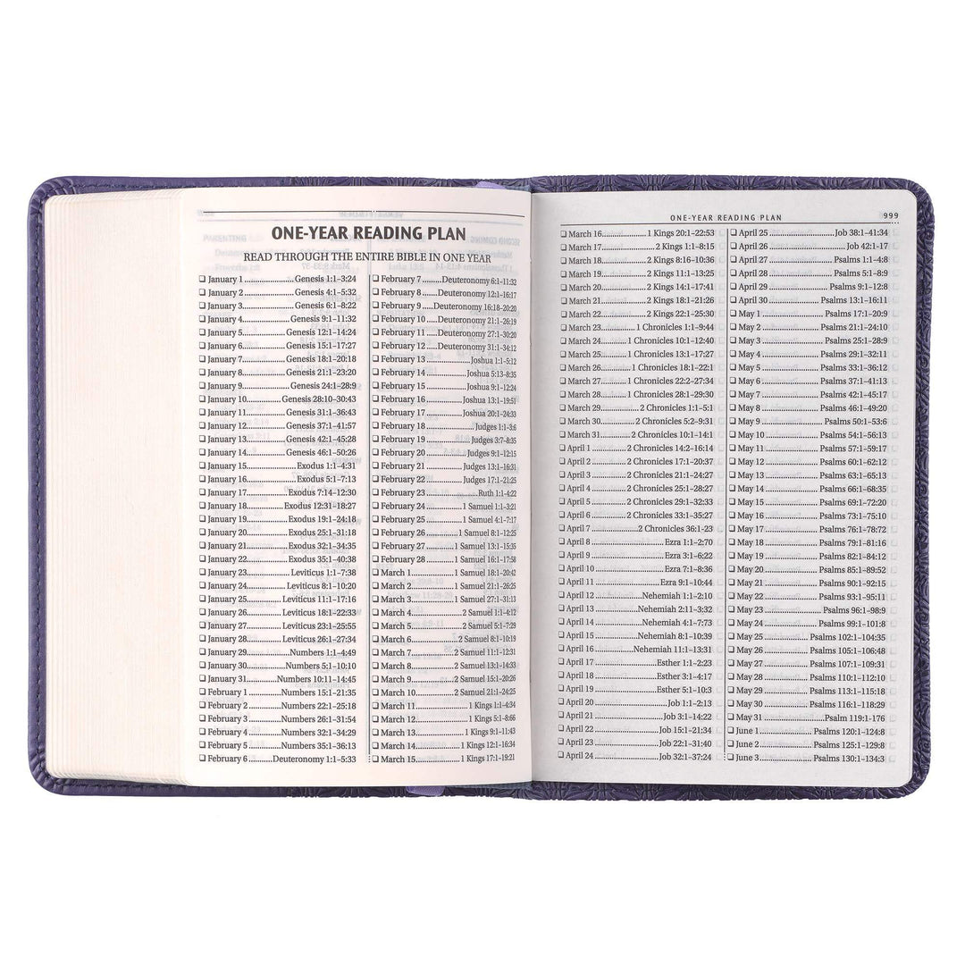 Purple Faux Leather King James Version Mini Pocket Bible