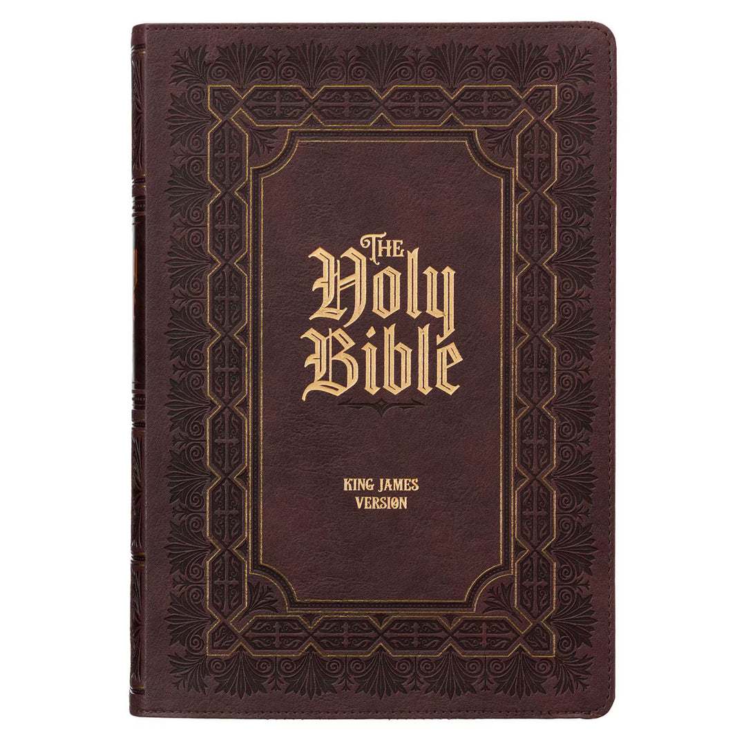 Burgundy Faux Leather Large Print King James Study Bible with Thumb Index