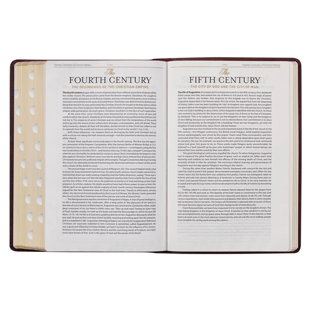 Burgundy Faux Leather Large Print King James Study Bible with Thumb Index
