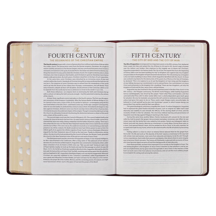 Burgundy Faux Leather Large Print King James Study Bible with Thumb Index