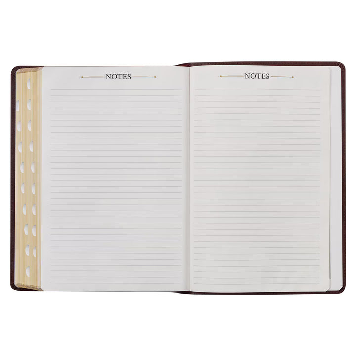 Burgundy Faux Leather Large Print King James Study Bible with Thumb Index