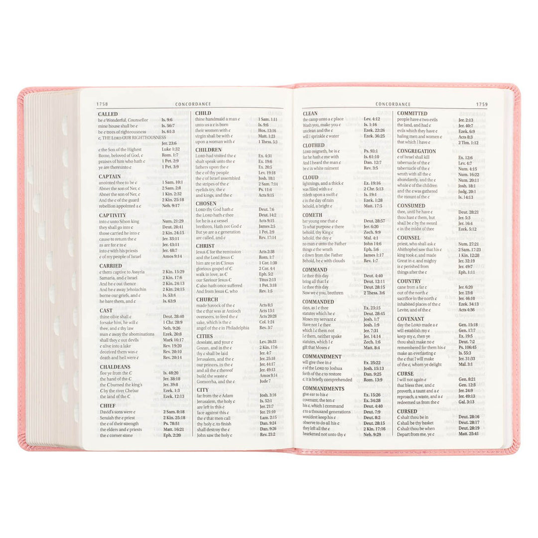 Sunrise Pink Faux Leather Giant Print Standard-size King James Version Bible with Thumb Index
