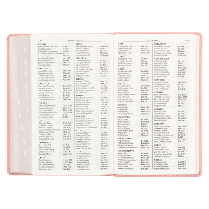 Sunrise Pink Faux Leather Giant Print Standard-size King James Version Bible with Thumb Index