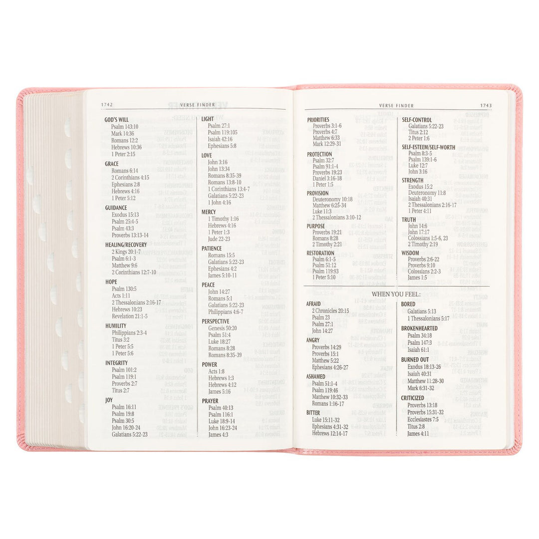 Sunrise Pink Faux Leather Giant Print Standard-size King James Version Bible with Thumb Index