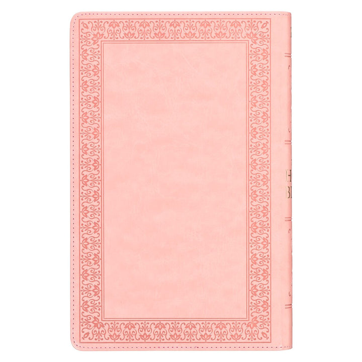 Sunrise Pink Faux Leather Giant Print Standard-size King James Version Bible with Thumb Index