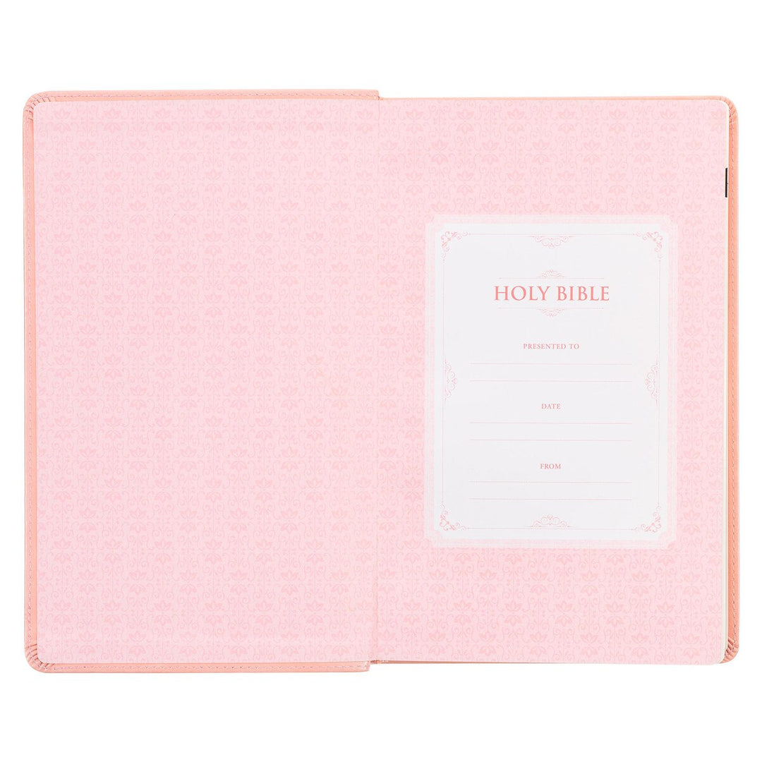 Sunrise Pink Faux Leather Giant Print Standard-size King James Version Bible with Thumb Index
