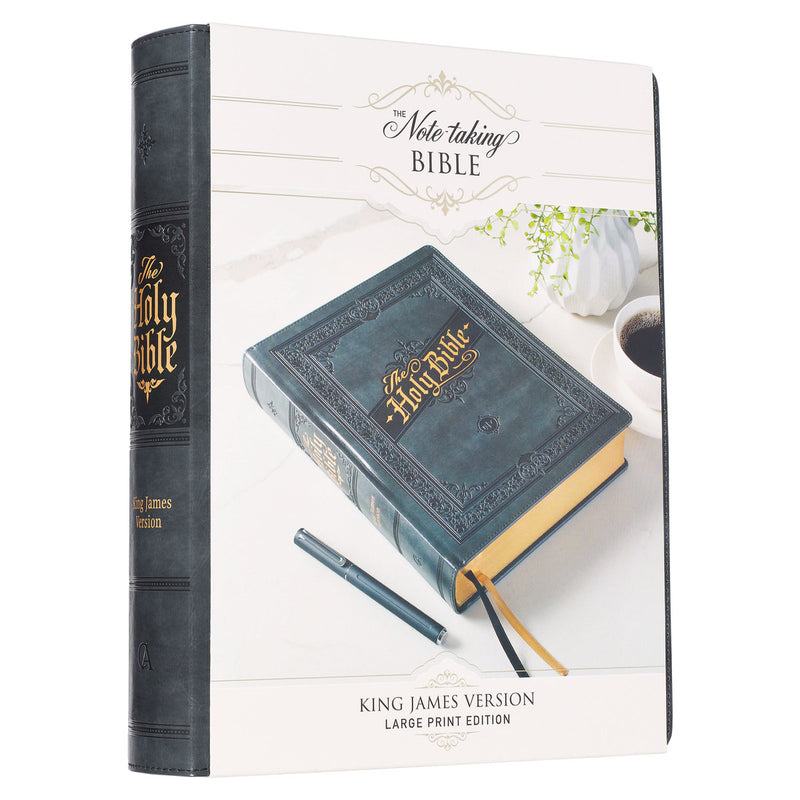 Iron Gray Faux Leather Hardcover Large Print King James Version Note-taking Bible