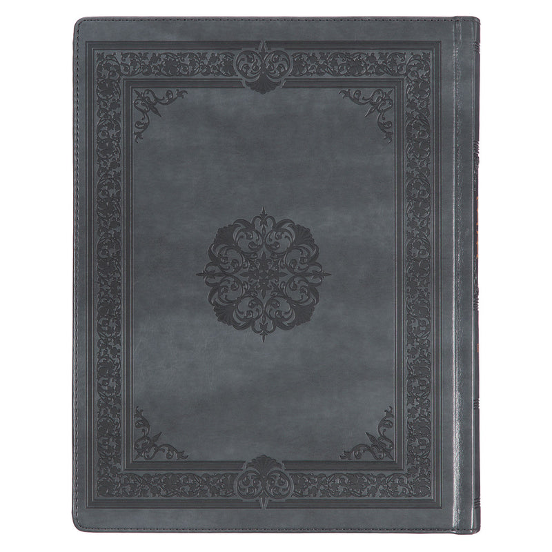 Iron Gray Faux Leather Hardcover Large Print King James Version Note-taking Bible